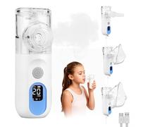 Portable Mesh Ne-buliser Machine for Adults and Kids, Rechargeable Handheld Inhaler with LCD Display, 3 Mist Modes, Quiet Steam Ne-bulizer for Home or Travel, Compact and Efficient