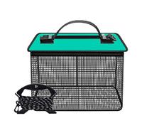 Portable Meshes Fishing Net Storage Cage Floating Basket Live Fish Protectors Holder Bucket Easy To Use Folding Fishing Net