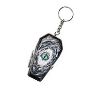 Portable Metal Coffin Shaped Ashtray Keychain Feature Storage Box Stainless Steel Compact Design For Outdoor Travel Portable Stainless Steel Trinket Box