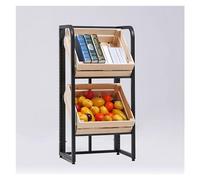 Portable Metal Display Shelf, 2/3 Tier Retail Convenience Store Stand for Supermarket Storage
