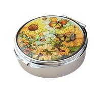 Portable Metal Jewelry Organizer, Travel Medicine Storage Container Compartment Size Metal Pill and Jewelry Organizer with Mirror and Secure Closure, フリーサイズ