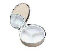Portable Metal Jewelry Organizer, Travel Medicine Storage Container Compartment Size Metal Pill and Jewelry Organizer with Mirror and Secure Closure, フリーサイズ