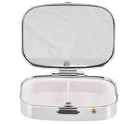 Portable Metal Pill Organizer with 2 Compartments for Travel | Tight Seal, Reusable Multi-grid Case, Large Capacity, Simple Pretty Finish and Detailed Workmanship