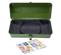 Portable Metal Tool Box Storage Box for Camping Accessories - Metal Tool Box with Hip Roof for Outdoor Camping - With Stickers Iron Versatile