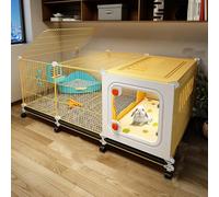 Portable Metal Wire Pet Playpen with Wheels, Indoor/Outdoor Rabbit Hutch & Accessories for Small Animals - Easy Mobility & Spacious Living