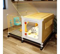 Portable Metal Wire Pet Playpen with Wheels, Indoor/Outdoor Rabbit Hutch & Accessories for Small Animals - Easy Mobility & Spacious Living