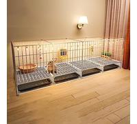 Portable Metal Wire Rabbit Cage with Acrylic Door, Spacious Indoor Playpen for Small Pets, Safe & Durable,8pcs,142 * 35 * 52cm
