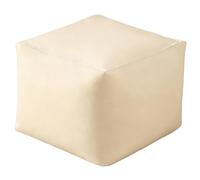 Portable Microfiber Cube Foot Stool with EPS Beads Removable Cover Small White Ottoman for Living Room Bedroom Office Study - Comfortable Foot Rest