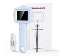 Portable Microscope 200MP 500X Zoom Digital Viewer with Photo Video Record Function for Electronics Repair and Biological Slides Study(Blue)