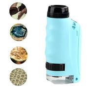 Portable Microscope | 60X-120X Magnification Science Toy - Pocket Handheld Microscope with LED Light,for Home School Classroom Laboratory Experiments Discovery Birthday Christmas Stocking Stuffers