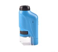 Portable Microscope for Children 60X-120X Pocket Magnifier with LED STEM Educational for Ages 8+ School Lab Home Use(Blue)