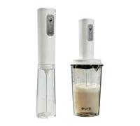 Portable Milk Frother for Foam on Coffee Drinks, White