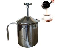 Portable Milk Frother - Stainless Steel Frothing Machine, Beverage Accessory with Large Capacity Manual Whisk, Rich Frothing Device and Hot Chocolate Plumber