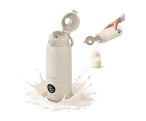 Portable Milk Warmer by WanderS - 500ML Portable Bottle Warmer for Travel with Precise Temp Control, Built-in Sterilizer, 316L Stainless Steel, USB-C Charging, IPX6 Waterproof & Safety Lock