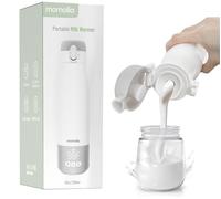 Portable Milk Warmer for Travel, Bottle Warmer for Breastmilk and Formula, Milk Warmer On-The-Go, Large Capacity 12 oz. with LED Temp Control, Wireless for Bottle Feeding (Grey)