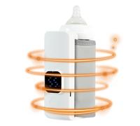 Portable Milk Warmer - Portable Battery Powered Milk Bottle Heating, Quick Warm Function, Convenient Feeding Aid, Use for Winter Fall Night Morning at Home Travel Walking, Kids Feeding Supplies, White