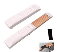 Portable Mini 6-Fret Guitar Trainer, 6 Fret Guitar Practice Tool Gadget Chord Trainer, Lightweight Design, Handheld Trainer for Beginner Practice with Velvet Bag (White)