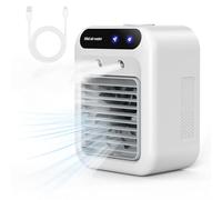 Portable Mini Air Conditioner - 4 in 1 Mobile Cooler Fan with 2 Speeds, Quiet Desk Cooling for Home, Bedroom, Travel, and Office (500ML)