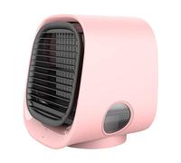 Portable Mini Air Conditioner Fan, USB Powered Air Cooler Fan with 3 Different Speeds and LED light Quiet Desk Fan, for Home, Office (pink)