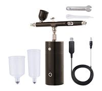 Portable Mini Airbrush Air Compressor Kit Set Spray Painting Craft Black, 1.49x5.1x5.7 Inch