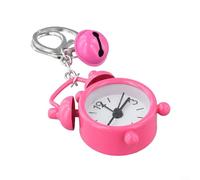 Portable Mini Alarm Clock Keychain Pendant for Car or Bag Decoration Alloy Material Creative and Compact Design (rose red)