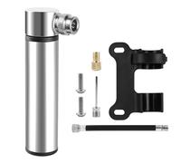 Portable Mini Bike Pump, Aluminum Alloy Air Pump 120 PSI for Bicycle Tires, Sports Balls (Silvery-white)