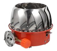 Portable Mini Camp Stove with Wind Shield for Flat Gas Canisters | Lotus Burner Design, Easy Connection, Silver Finish, for Campers and Fishermen, Barbecue or Car Camping