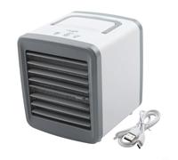 Portable Mini Car Air Cooler with USB Charging, 3-in-1 Cooling Humidifying Spray Fan for Vehicle Office Dorm, Adjustable Wind Speeds, White