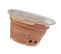 Portable Mini Ceramic Charcoal BBQ Grill 19" - Compact Campfire Smoker for Outdoor Cooking Garden & Camping Random Color Perfect for Picnics & Tailgating