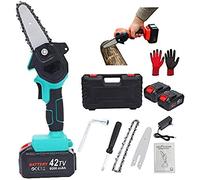 Portable Mini Chainsaw, Cordless Electric Pruning Saw with 2 Batteries, 24V/36V/42V Pruning Shears, Lightweight 0.7kg Electric Saw for Wood Cutting