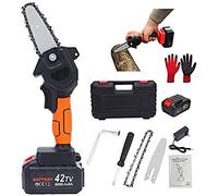 Portable Mini Chainsaw, Cordless Electric Pruning Saw with 2 Batteries, 24V/36V/42V Pruning Shears, Lightweight 0.7kg Electric Saw for Wood Cutting