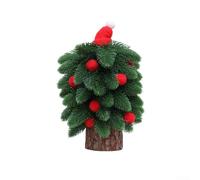 Portable Mini Christmas Tree for Desktop Decoration with Plastic and Wood Build, Sturdy Base Ensures Stability for Holiday Use in Small Spaces (small)