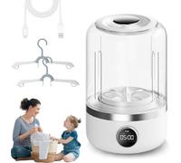 Portable Mini Clothes Dryer with Digital Display | Transparent plastic housing, smart timer control, energy-efficient heating, lightweight dorm room appliance