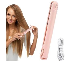 Portable Mini Curling Iron - Multifunction Hair Straightener Travel Set Lightweight Ceramic Coating for Soft Styling Fast Heat | Hair Care Styling Tool Goat Straightening