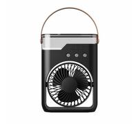 Portable Mini Desk Fan with Night Light & Sprayer, Ultra Quiet 45° Adjustable Tilt Timable Air Circulator for Home & Office Compact Cooling Solution