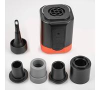 Portable Mini Electric Air Pump, LED Light Fast Inflation Device USB Rechargeable Compact Vacuum Pump For Outdoor Camping Travel Use(Black Orange)