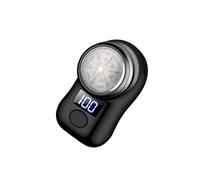 Portable Mini Electric Rotary Shaver for Men, Cordless, Metal, LED Display, Rechargeable, Waterproof, Compact Travel Design, 4.3x4.7x7.45cm，A