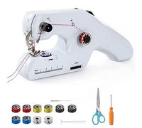 Portable Mini Electric Sewing Machine, Double Threading, Suitable for Curtains and Fabric, Beginner-Friendly,Hand Sewing Machine with Double Threading