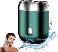 Portable Mini Electric Shaver,Zakscher Appraat Capsule Travel Razor, IPX7 Waterproof Multifunctional Mini Dry Razor Men Electrical,Deep Cleaning Shaver (Green)