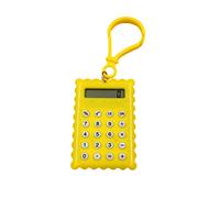 Portable Mini Electronic Calculator Biscuit Shape 8 Digits Pocket Calculator Standard Function Student Mini Calculator For School Office Supplies Yellow