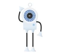 Portable Mini Fan, Suction Cup Hands Free Cooling Fan, Device Digital Display Rechargeable 5 Modes 100 Speeds Travel Beach Camping Picnic Outdoor Home OfficeDesk Exercise Air Circulator,D