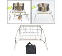 Portable Mini Folding Grill Height Adjustable Campfire Charcoal Stove BBQ Grilling Rack