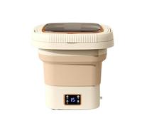 Portable Mini Folding Washing Machine，9L Dormitory Small Automatic Washing and Stripping Integrated Washing Machine，Underwear or Small Items, Apartment, Dorm, Camping, RV Travel Laundry (Cream)