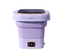 Portable Mini Folding Washing Machine，9L Dormitory Small Automatic Washing and Stripping Integrated Washing Machine，Underwear or Small Items, Apartment, Dorm, Camping, RV Travel Laundry (Purple)