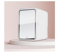 Portable Mini Fridge For Car, With Led Mirror, 8L Capacity Skin Care Refrigerator, Chill Or Heat, Ac 220v, Dc 12v Desktop Mini Fridge, For Desktop Or Travel,White
