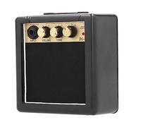 Portable Mini Guitar Amplifier 3W Small Speaker for Learners Practice with Volume and Tone Control Guitars Basses Black Gold 12.5x6x12.5cm
