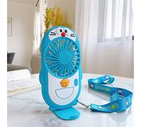 Portable Mini Hand Fan Cartoon Cute Rechargeable Pocket Student Lazy Hanging Neck Leisure Handheld