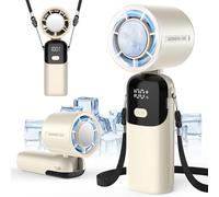 Portable Mini Handheld Fan, 3600mAh USB Rechargeable, Foldable with Digital LED Display & Cooling Plate, 100 Speeds Turbo Cooling - Personal Small Fan for Travel, Camping, Beach, Bedroom, Outdoor Use