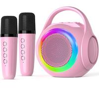 Portable Mini Karaoke Machine for Kids Bluetooth Microphone Toys with LED Light 4 5 6 7 8 Years Old Girls