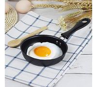 Portable Mini Non-Stick Frying Pan-Iron Coating Round Frying Pan-Perfect for Frying Egg Omelette-Household Small Kitchen Cooker Black 12CM